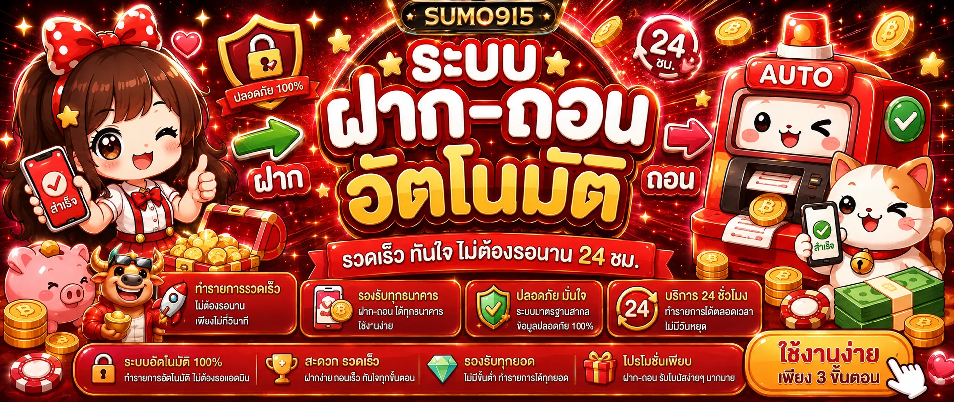SUMO915 ระบบฝากถอนและการจัดการบัญชี
